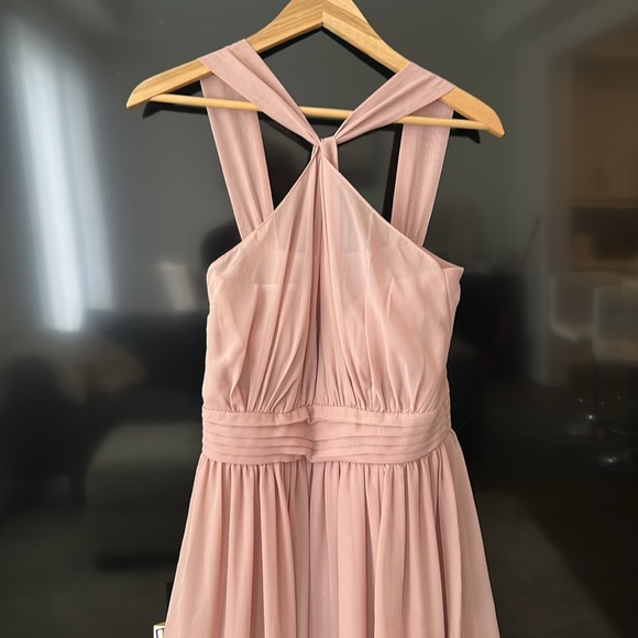 Birdy Grey KIKO Maxi Dress Mesh Pale Blush Bridesmaid Wedding Dress Size S - Picture 8 of 15